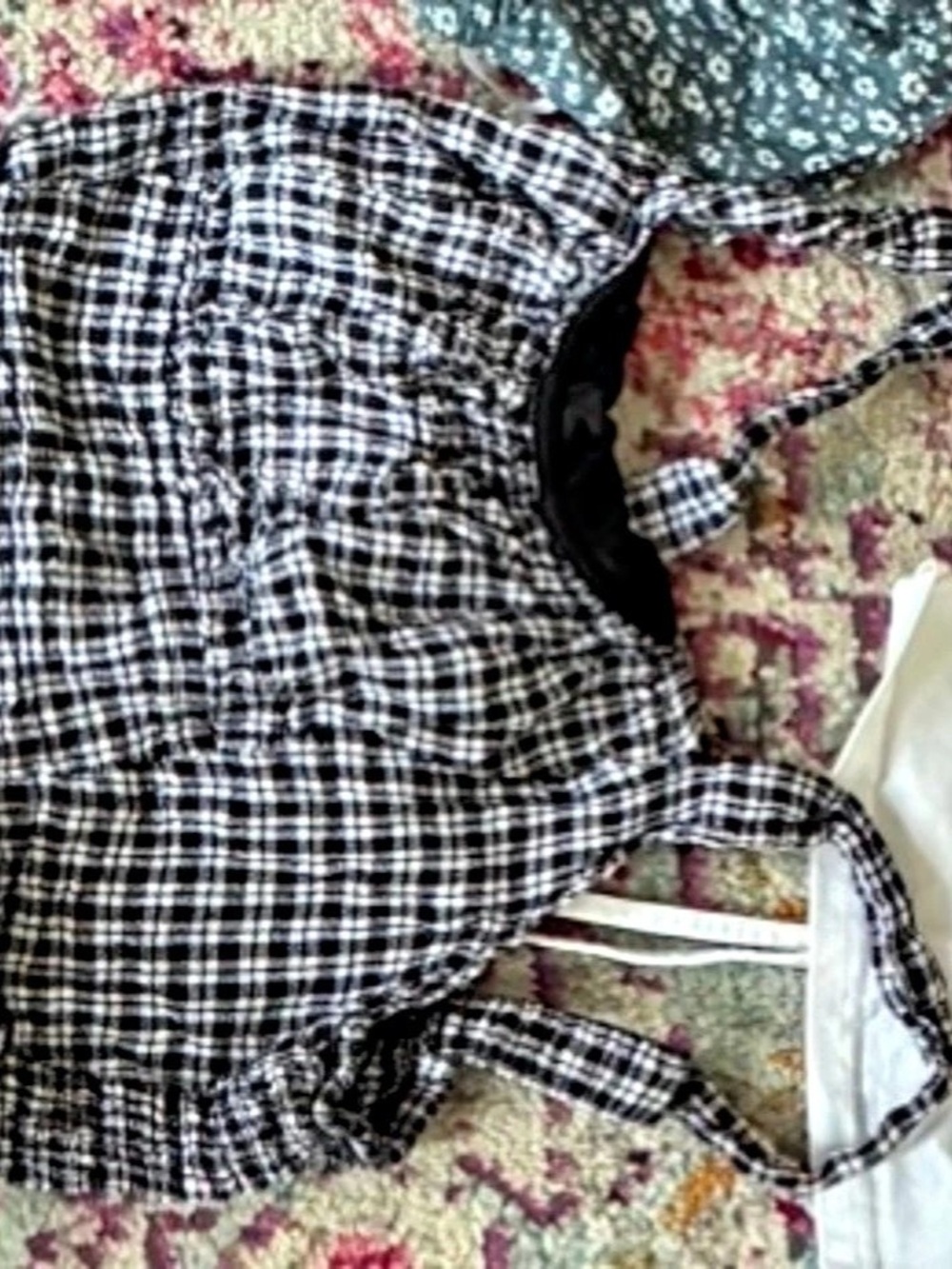 Plaid Cami in Black & White Like New